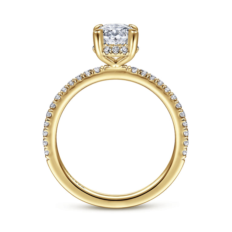 Hart - 14K Yellow Gold Hidden Halo Oval Diamond Engagement Ring - 0.26 ct - Shot 2