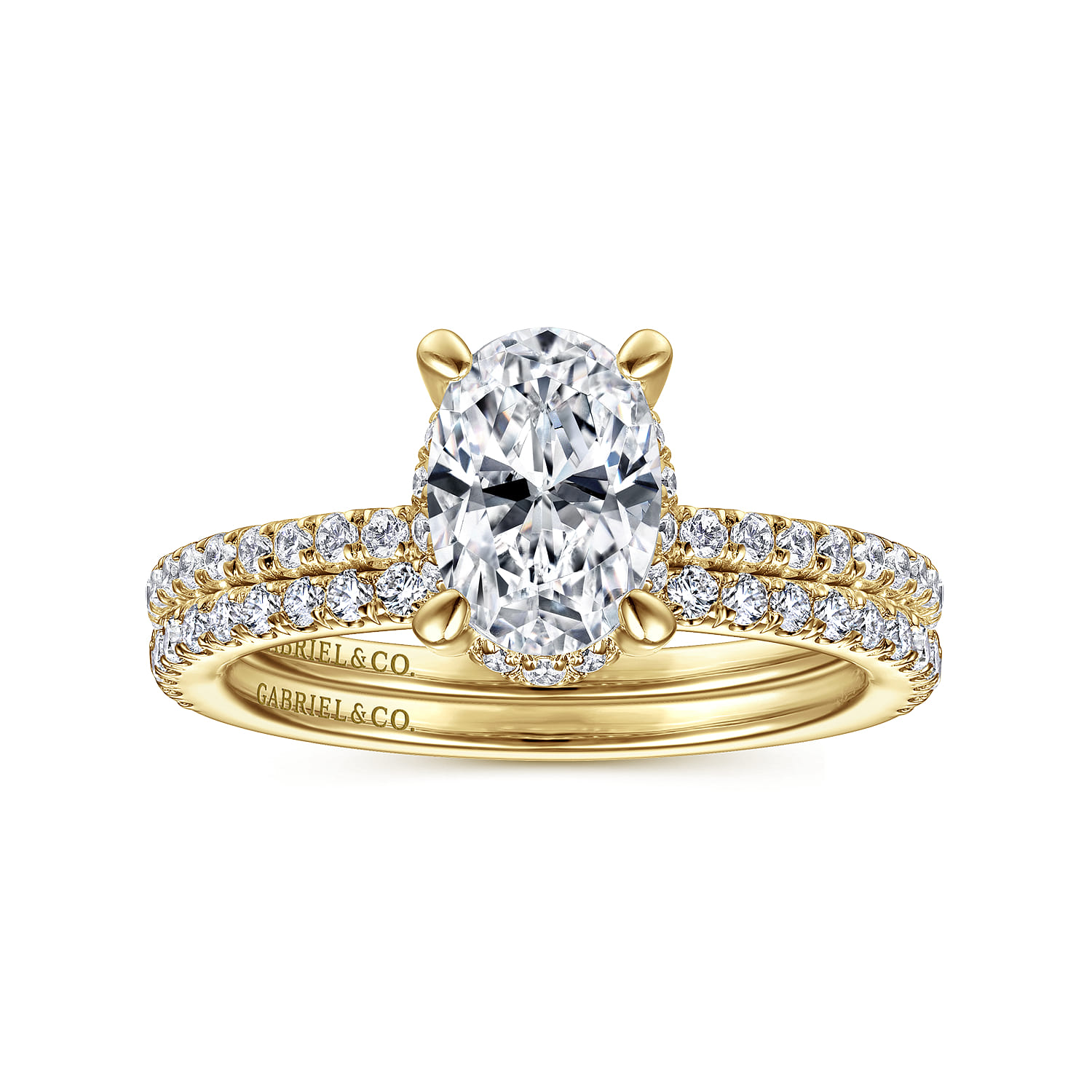 Hart - 14K Yellow Gold Hidden Halo Oval Diamond Engagement Ring - 0.26 ct - Shot 4