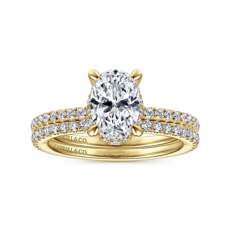 Hart - 14K Yellow Gold Hidden Halo Oval Diamond Engagement Ring - 0.26 ct - Shot 4