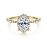Hart - 14K Yellow Gold Hidden Halo Oval Diamond Engagement Ring - 0.3 ct