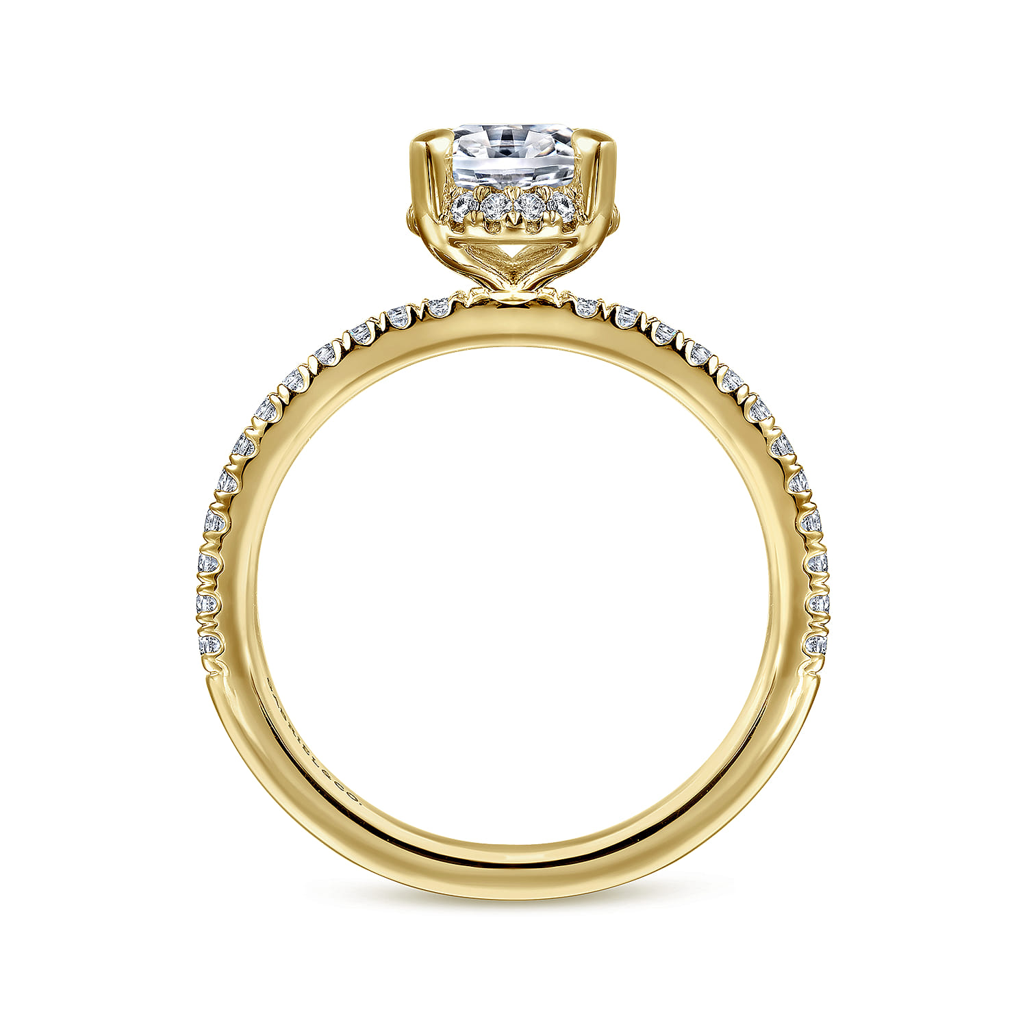 Hart - 14K Yellow Gold Hidden Halo Oval Diamond Engagement Ring - 0.3 ct - Shot 2