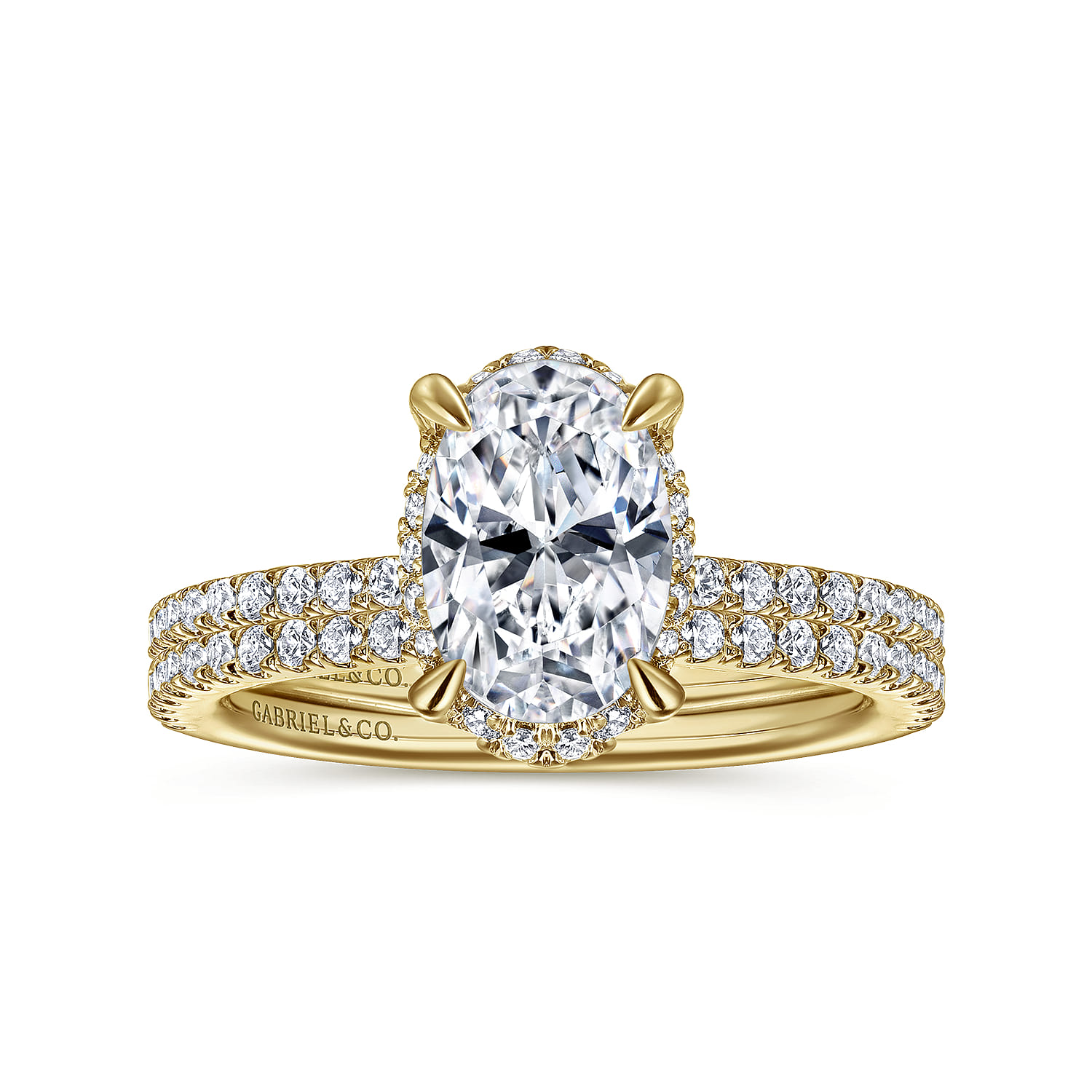 Hart - 14K Yellow Gold Hidden Halo Oval Diamond Engagement Ring - 0.3 ct - Shot 4