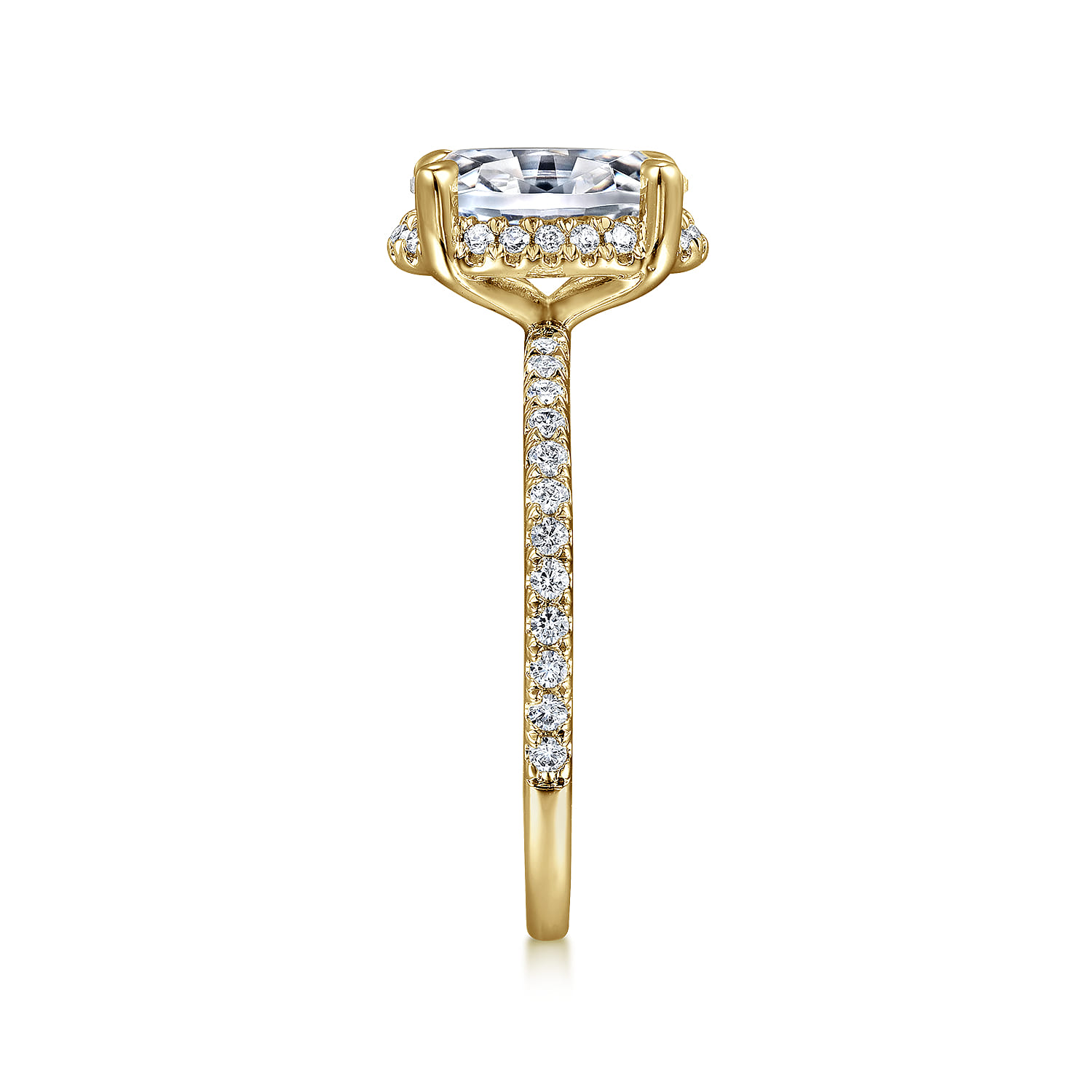 Hart - 14K Yellow Gold Hidden Halo Oval Diamond Engagement Ring - 0.3 ct - Shot 5