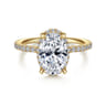 Hart - 14K Yellow Gold Hidden Halo Oval Diamond Engagement Ring - 0.4 ct