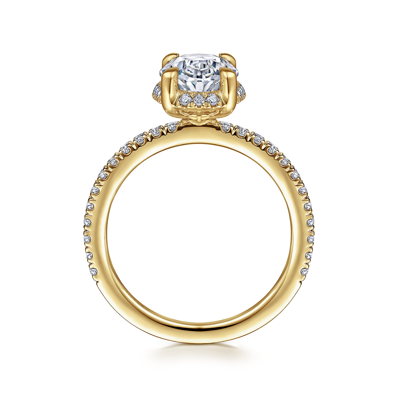 Hart - 14K Yellow Gold Hidden Halo Oval Diamond Engagement Ring - 0.4 ct - Shot 2