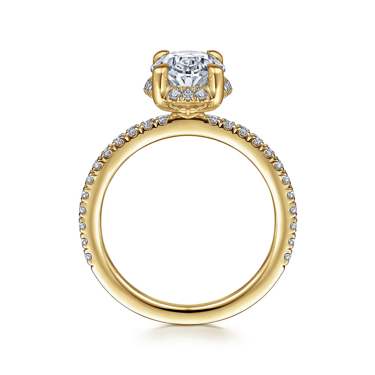 Hart - 14K Yellow Gold Hidden Halo Oval Diamond Engagement Ring - 0.4 ct - Shot 2