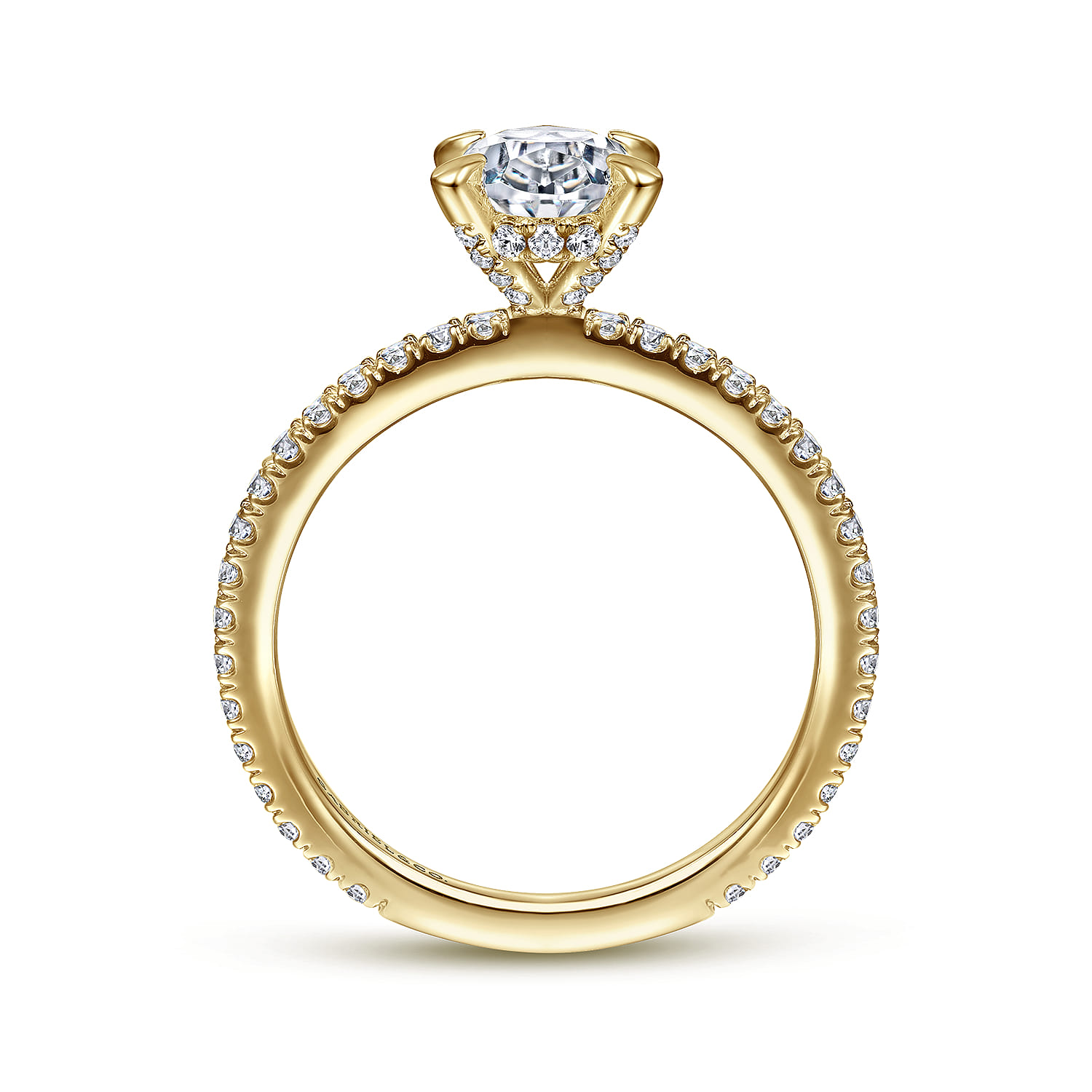 Noa - 14K Yellow Gold Oval Diamond Engagement Ring - 0.42 ct - Shot 2