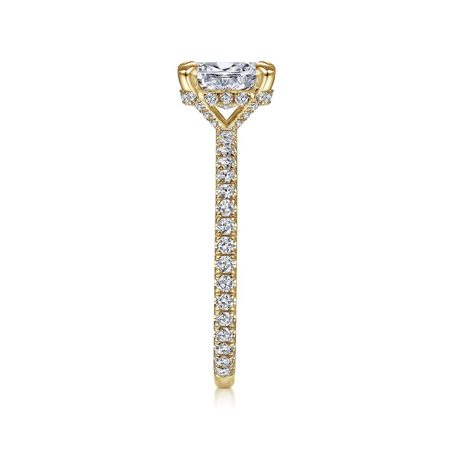 Noa - 14K Yellow Gold Oval Diamond Engagement Ring - 0.42 ct - Shot 5
