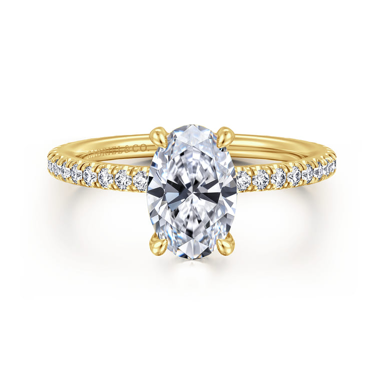 Noa - 14K Yellow Gold Oval Diamond Engagement Ring - 0.45 ct - Shot 1
