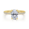 Noa - 14K Yellow Gold Oval Diamond Engagement Ring - 0.45 ct