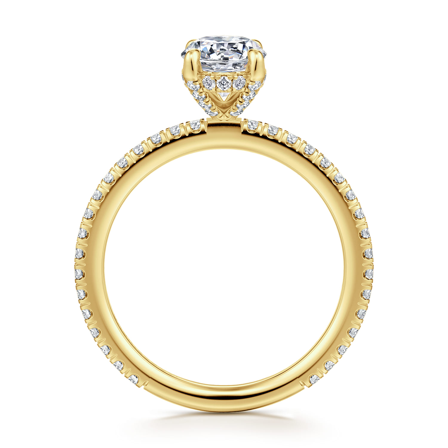 Noa - 14K Yellow Gold Oval Diamond Engagement Ring - 0.45 ct - Shot 2