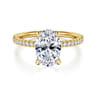 Noa - 14K Yellow Gold Oval Diamond Engagement Ring - 0.45 ct