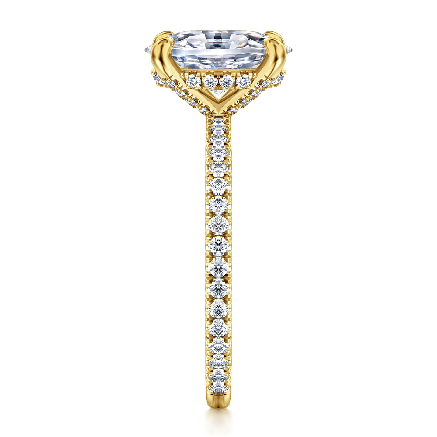 Noa - 14K Yellow Gold Oval Diamond Engagement Ring - 0.45 ct - Shot 5