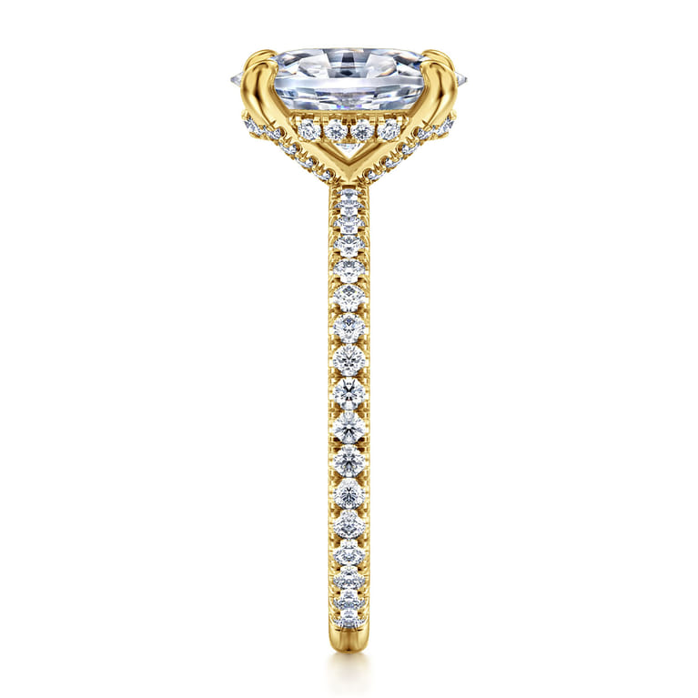 Noa - 14K Yellow Gold Oval Diamond Engagement Ring - 0.45 ct - Shot 5