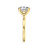 Cari - 14K Yellow Gold Hidden Halo Oval Diamond Engagement Ring - 0.06 ct
