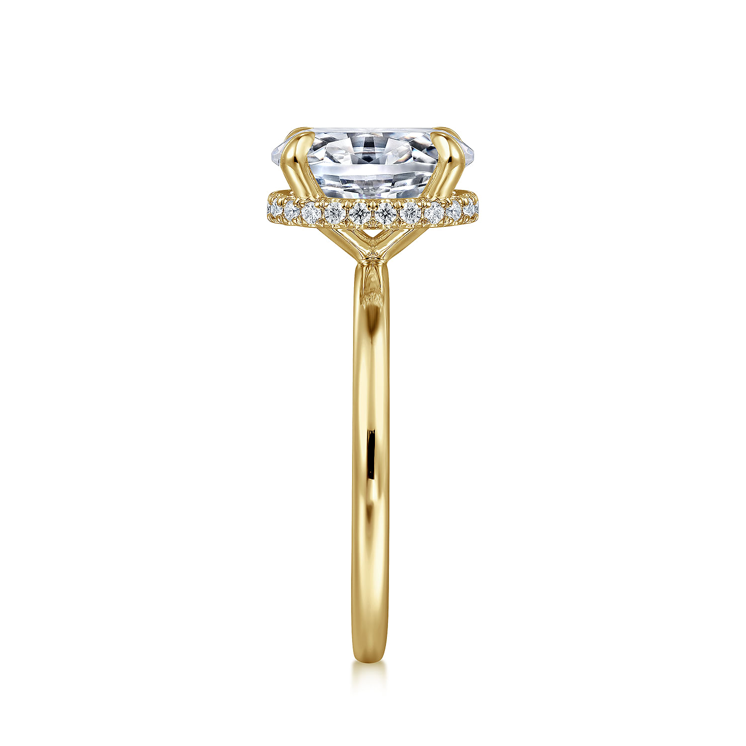 Rainah - 14K Yellow Gold Hidden Halo Oval Diamond Engagement Ring - 0.13 ct - Shot 5