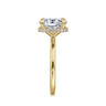 Rainah - 14K Yellow Gold Hidden Halo Oval Diamond Engagement Ring - 0.13 ct