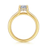 Aldon - 14K Yellow Gold Oval Halo Diamond Engagement Ring - 0.08 ct