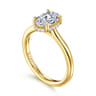 Aldon - 14K Yellow Gold Oval Halo Diamond Engagement Ring - 0.08 ct