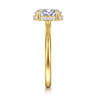 Aldon - 14K Yellow Gold Oval Halo Diamond Engagement Ring - 0.08 ct
