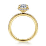 Allesia - 14K Yellow Gold Oval Cut Hidden Halo Diamond Engagement Ring - 0.3 ct