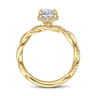 Ama - 14K Yellow Gold Twisted Oval Halo Diamond Engagement Ring - 0.25 ct