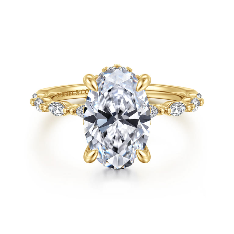 Adeena - 14K Yellow Gold Diamond Engagement Ring - 0.36 ct - Shot 1
