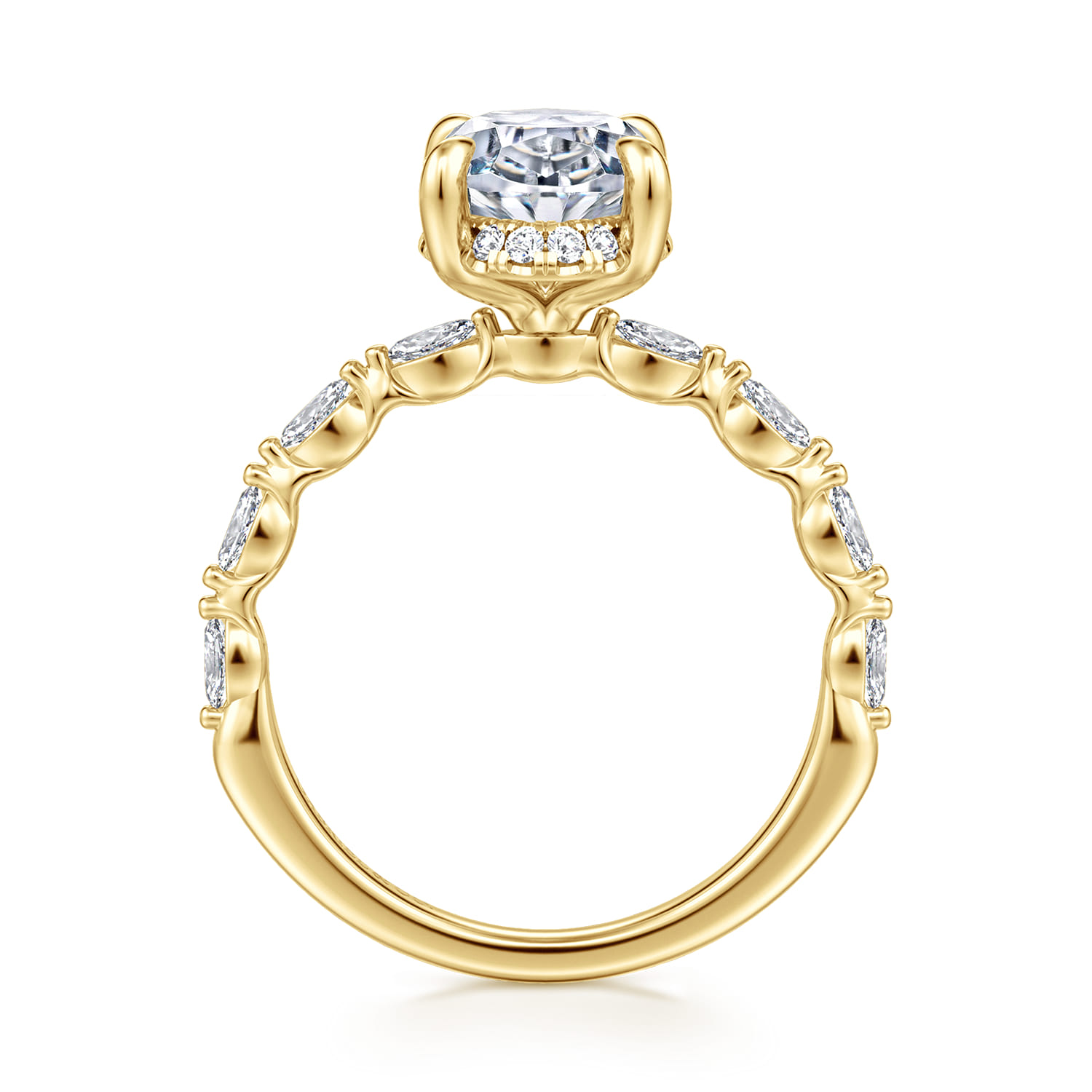 Adeena - 14K Yellow Gold Diamond Engagement Ring - 0.36 ct - Shot 2