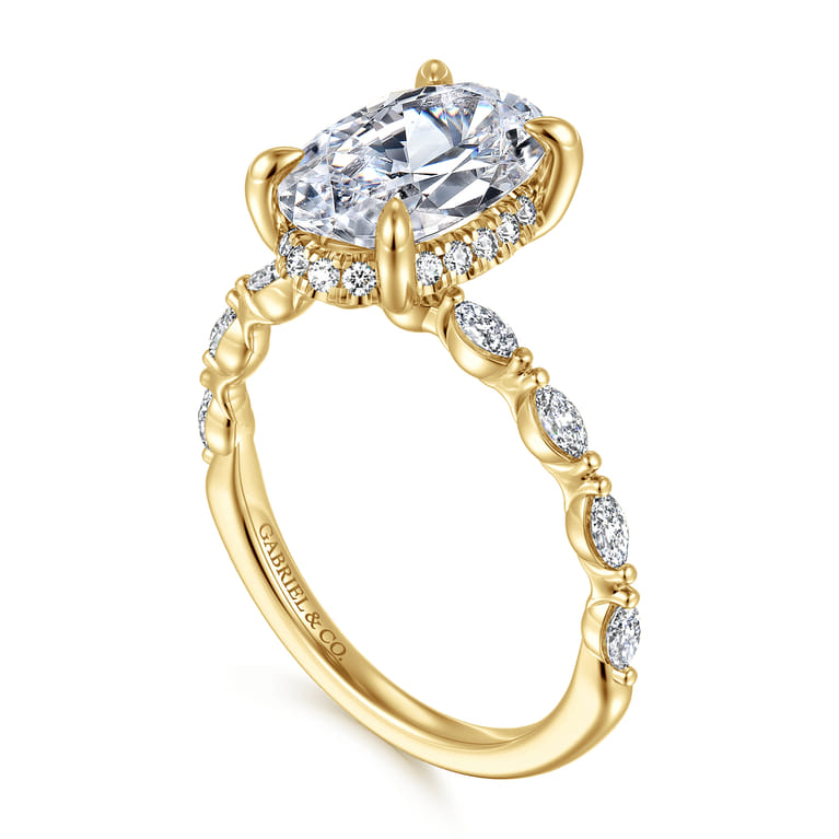 Adeena - 14K Yellow Gold Diamond Engagement Ring - 0.36 ct - Shot 3