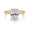Adeena - 14K Yellow Gold Oval Hidden Halo Diamond Engagement Ring - 0.35 ct