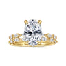 Adeena - 14K Yellow Gold Oval Hidden Halo Diamond Engagement Ring - 0.35 ct