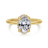 Bonnie - 14K Yellow Gold Oval Hidden Halo Diamond Engagement Ring - 0.09 ct