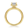 Bonnie - 14K Yellow Gold Oval Hidden Halo Diamond Engagement Ring - 0.09 ct