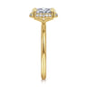 Bonnie - 14K Yellow Gold Oval Hidden Halo Diamond Engagement Ring - 0.09 ct
