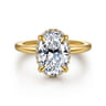 Bonnie - 14K Yellow Gold Oval Hidden Halo Diamond Engagement Ring - 0.11 ct