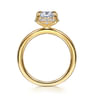 Bonnie - 14K Yellow Gold Oval Hidden Halo Diamond Engagement Ring - 0.11 ct