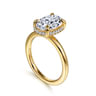 Bonnie - 14K Yellow Gold Oval Hidden Halo Diamond Engagement Ring - 0.11 ct