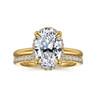 Bonnie - 14K Yellow Gold Oval Hidden Halo Diamond Engagement Ring - 0.11 ct