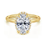 Seattle - 14K Yellow Gold Oval Hidden Halo Diamond Engagement Ring - 0.11 ct