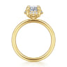 Seattle - 14K Yellow Gold Oval Hidden Halo Diamond Engagement Ring - 0.11 ct