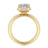 Seattle - 14K Yellow Gold Oval Hidden Halo Diamond Engagement Ring - 0.13 ct