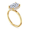 Seattle - 14K Yellow Gold Oval Hidden Halo Diamond Engagement Ring - 0.13 ct