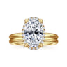 Seattle - 14K Yellow Gold Oval Hidden Halo Diamond Engagement Ring - 0.13 ct