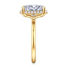 Seattle - 14K Yellow Gold Oval Hidden Halo Diamond Engagement Ring - 0.13 ct