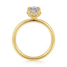 Seattle - 14K Yellow Gold Oval Hidden Halo Diamond Engagement Ring - 0.08 ct