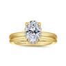 Seattle - 14K Yellow Gold Oval Hidden Halo Diamond Engagement Ring - 0.08 ct