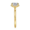 Seattle - 14K Yellow Gold Oval Hidden Halo Diamond Engagement Ring - 0.08 ct