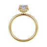 Seattle - 14K Yellow Gold Oval Hidden Halo Diamond Engagement Ring - 0.1 ct