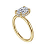 Seattle - 14K Yellow Gold Oval Hidden Halo Diamond Engagement Ring - 0.1 ct