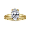 Seattle - 14K Yellow Gold Oval Hidden Halo Diamond Engagement Ring - 0.1 ct